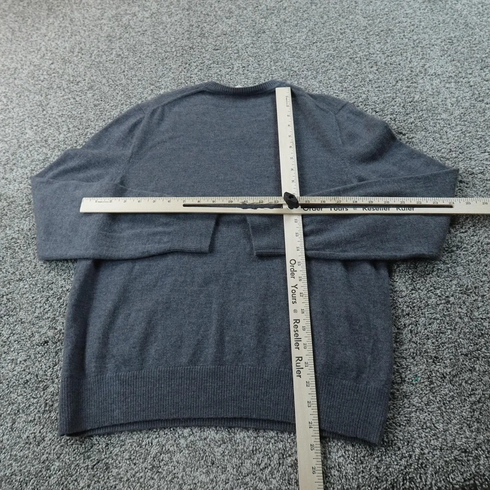 Gap Sweater Mens XL‎ Gray Merino Wool V Neck Pullover Knit Soft Cozy Lightweight